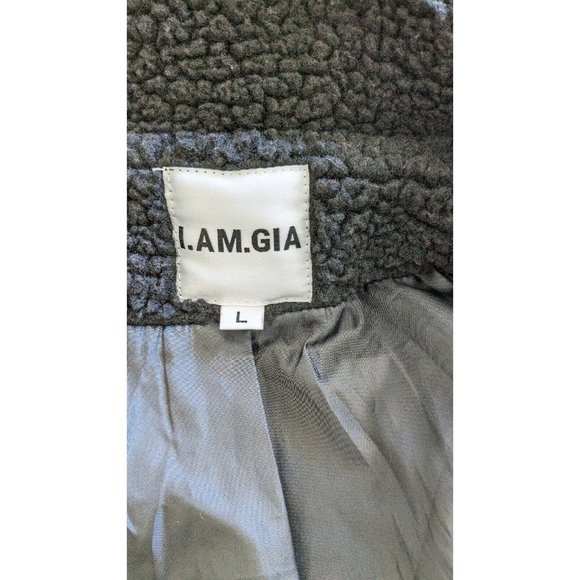 I.Am.Gia Black Pixie Oversized teddy jacket size L - Picture 9 of 9